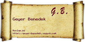 Geyer Benedek névjegykártya